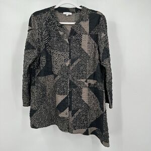 Habitat Womens Lagenlook Asymmetrical Tunic Top Size M Oversized Boho Artsy
